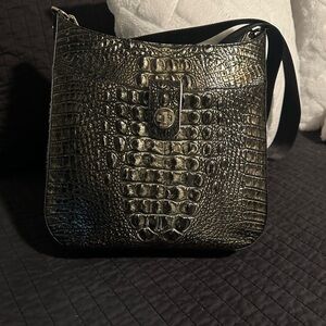 Brahmin Onyx Crocodile Embossed Leather Bag